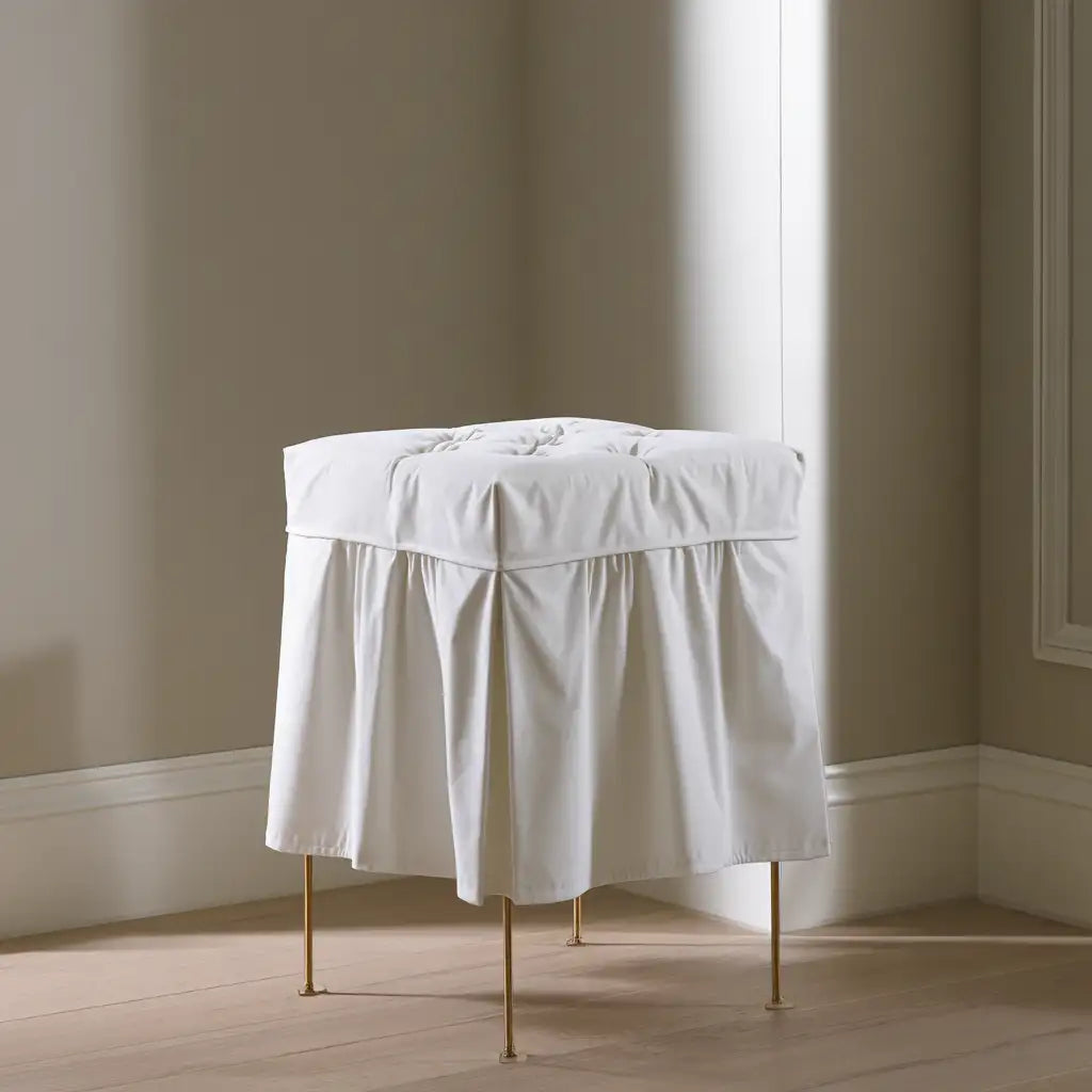 Panca imbottita dalle linee moderne, bianco, per la casa