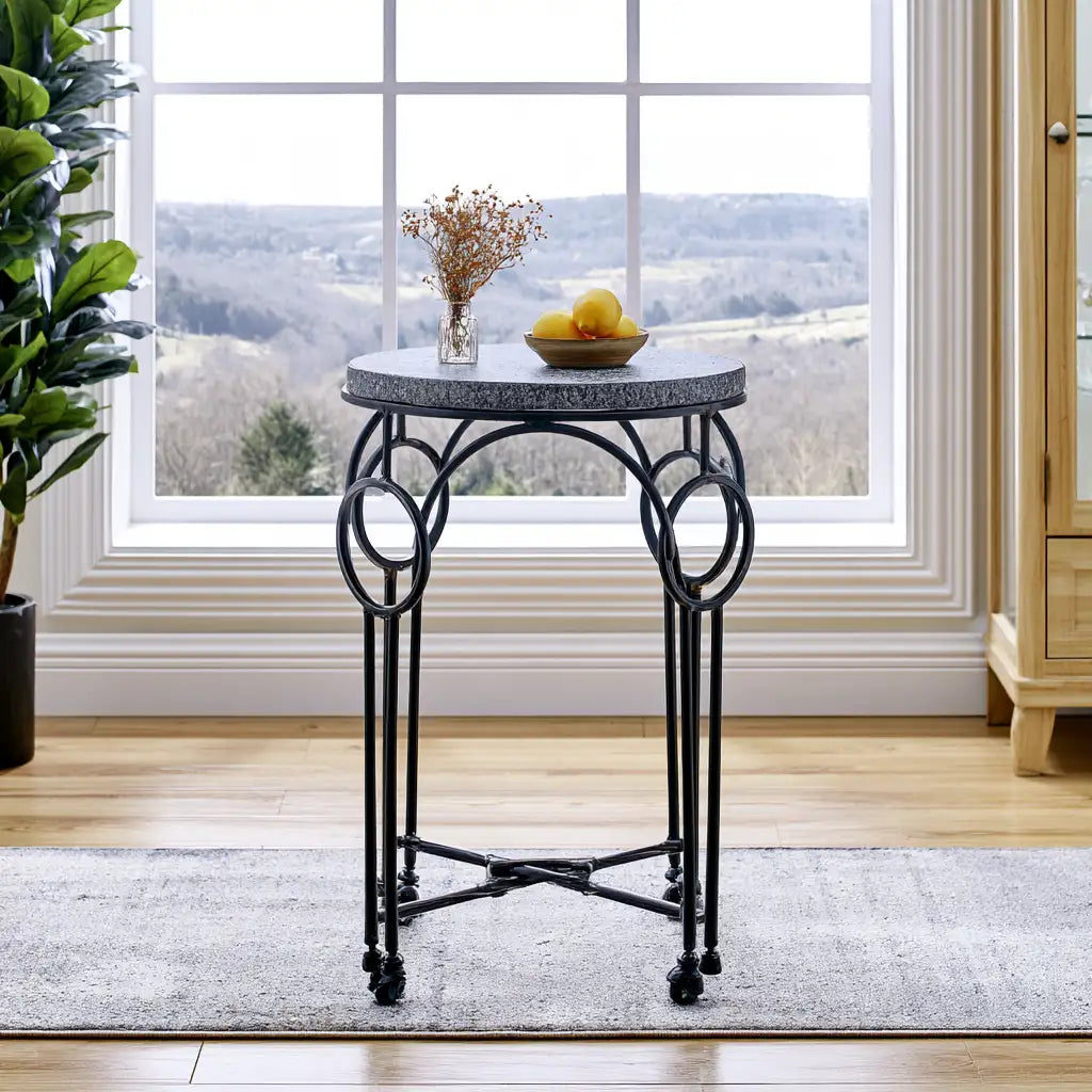 Tavolino alto dalle linee moderne, nero, per la casa
