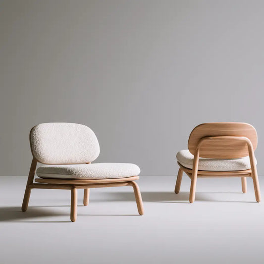 Sedia imbottita dal design essenziale, beige, per la casa