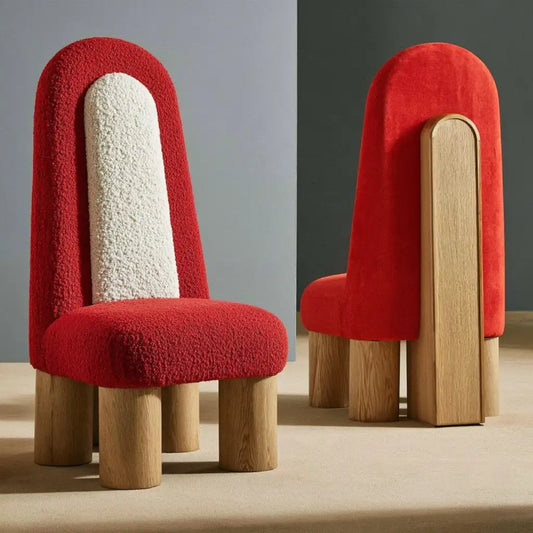 Sedia imbottita dal profilo contemporaneo, beige, per la casa