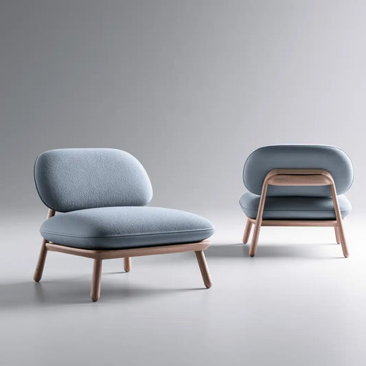Sedia imbottita dalle linee moderne, beige, per la casa