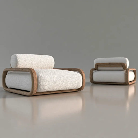 Sedia imbottita dal profilo contemporaneo, beige, per la casa
