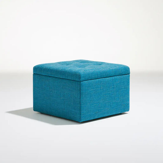 Panca contenitore dalle linee moderne, azzurro, per la casa