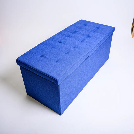 Panca contenitore dalle linee moderne, azzurro, per la casa