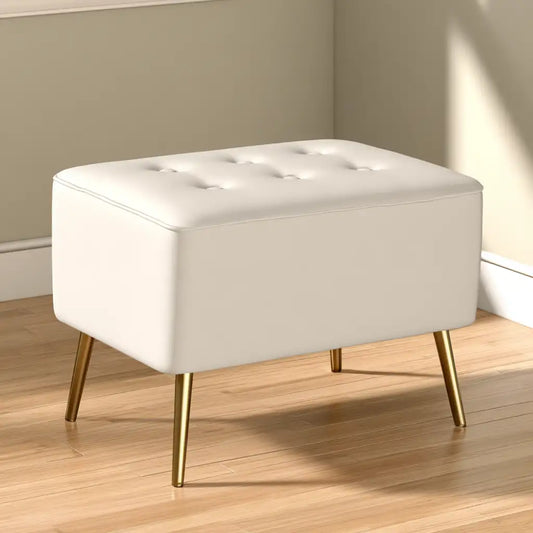 Panca imbottita dal design essenziale, bianco, per la casa