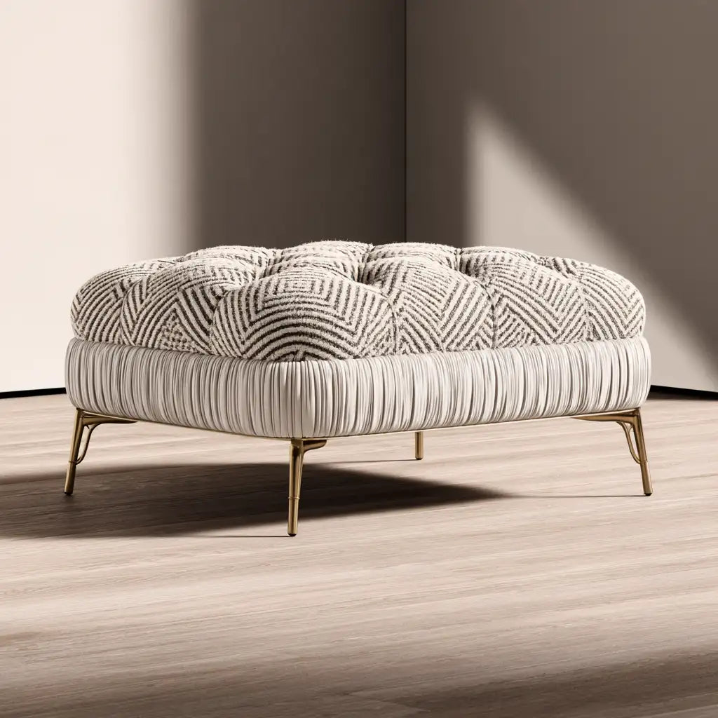 Panca imbottita dal design essenziale, bianco, per la casa