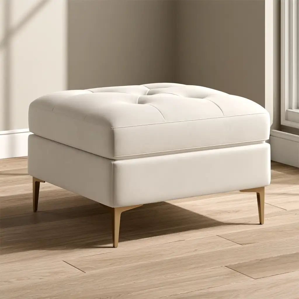Panca imbottita dal design essenziale, bianco, per la casa