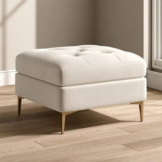 Panca imbottita dal design essenziale, bianco, per la casa