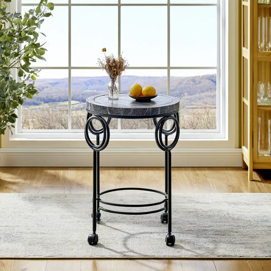 Tavolino alto dal design essenziale, nero, per la casa